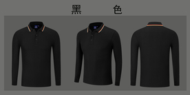 黑色长袖POLO衫图片