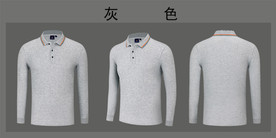 灰色刺绣POLO衫图片