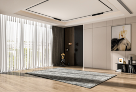 现代极简卧室背景墙次卧场景空景