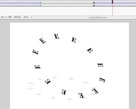 文字旋转多重旋转变形效果
