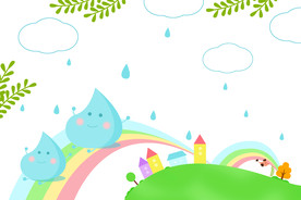 小雨点可爱PPT背景图片