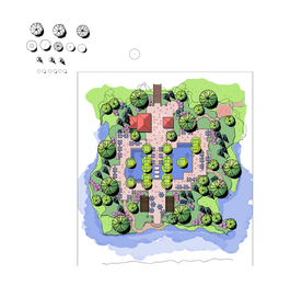 手绘小区景观设计平面图