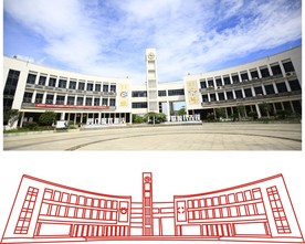 广西财经学院校园广场建筑线稿