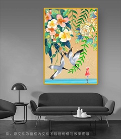 美丽插画花朵挂画