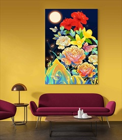 美丽插画花朵挂画