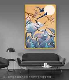 质感美丽工笔花鸟挂画