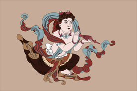 敦煌莫高窟3窟元代净瓶飞天