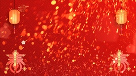红色简洁中国风 新年背景视频