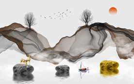 石来运转轻奢背景墙