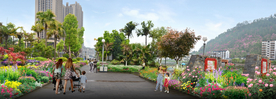 城市街景花境景观设计效果图