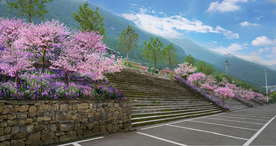 美丽乡村樱花景观设计效果图