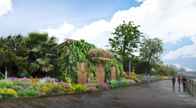 城市街道花境景观设计效果图