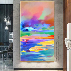 抽象画 【風景-1】 抽象风景无框画1_图品汇