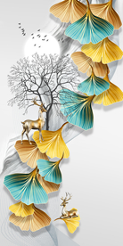 银杏叶麋鹿玄关