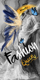 欧美时尚美女羽毛装饰画玄关