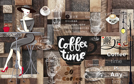 个性木板邂逅咖啡馆工装背景墙