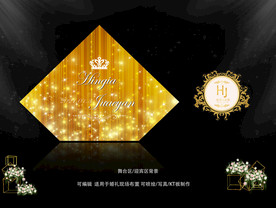 金色婚礼背景设计