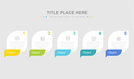 PPT五个分项信息图表流程图