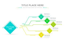 PPT五个分项信息图表流程图