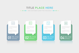 PPT四个分项信息图表流程图