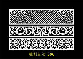 中式镂空花型 底纹边框 雕刻花