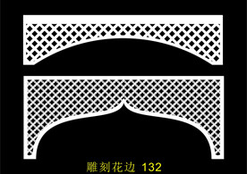 中式镂空花型 底纹边框 雕刻花