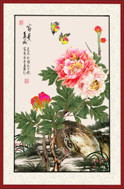 手绘高清牡丹装饰画