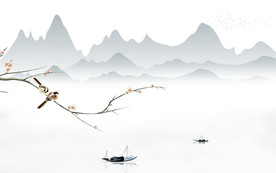 简约意境新山水画 TIF分层