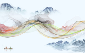 线条 简约山水画 TIF分层