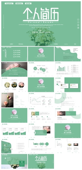 求职学生个人简历PPT素材