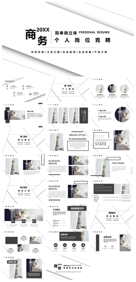 求职学生个人简历PPT素材