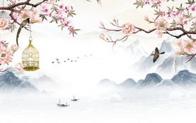 中式爆款山水画 TIF分层