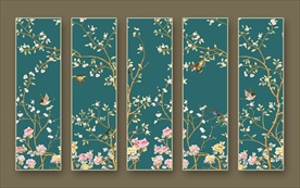 高档中式花鸟挂画