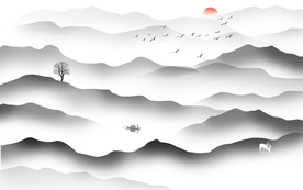 大气意境山水画