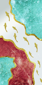 九鱼图大理石玄关