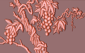 立体浮雕葡萄背景墙