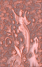 荷花仙女浮雕玄关