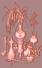 家和富贵花瓶铜雕玄关