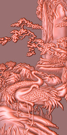 中国风松鹤延年浮雕玄关