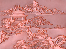 铜雕山水艺术画背景墙