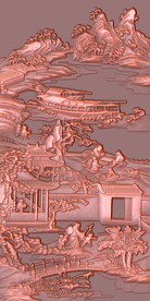 寿比南山中式铜雕玄关