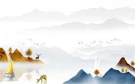 现代新品山水新画 TIF分层