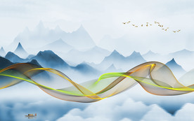 背景墙新款山水新画 TIF分层