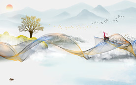 客厅新款山水新画 TIF分层