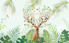 绿植现代装饰画 TIF分层