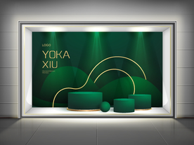 时装珠宝橱窗展示矢量