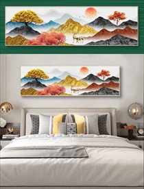 轻奢长版山水装饰画