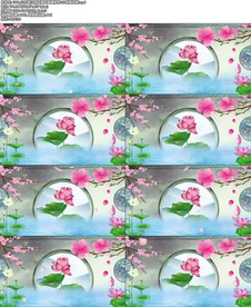 山水画江南风情风景旗袍秀LED