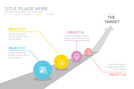 商务PPT四个分项箭头信息图表