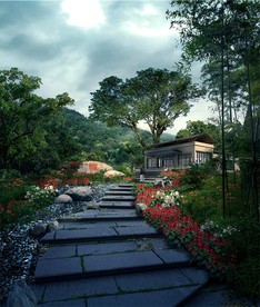 商务会所景观效果图